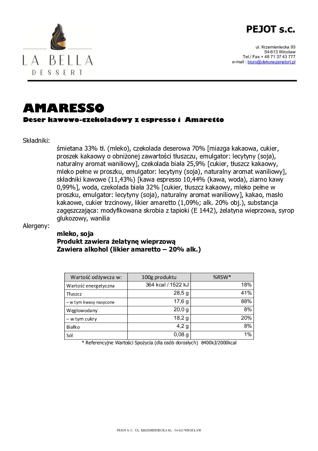 AMARESSO <br><span class="product-number">Nr Art.: 0158 </span> - obrazek 2